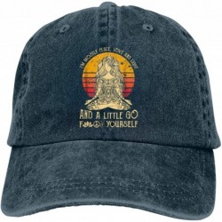 Baseball Caps I'm Mostly Peace Love and Light and A Little Go Yoga Classic Vintage Denim Caps - Navy - C218WZA3UDC $23.18