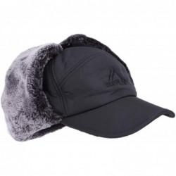 Balaclavas Faux Fur Cap Hat Visor Windproof Ski Balaclava Cover Men Women - Dark Grey - C218A5Z5LNR $18.59