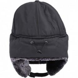 Balaclavas Faux Fur Cap Hat Visor Windproof Ski Balaclava Cover Men Women - Dark Grey - C218A5Z5LNR $18.59