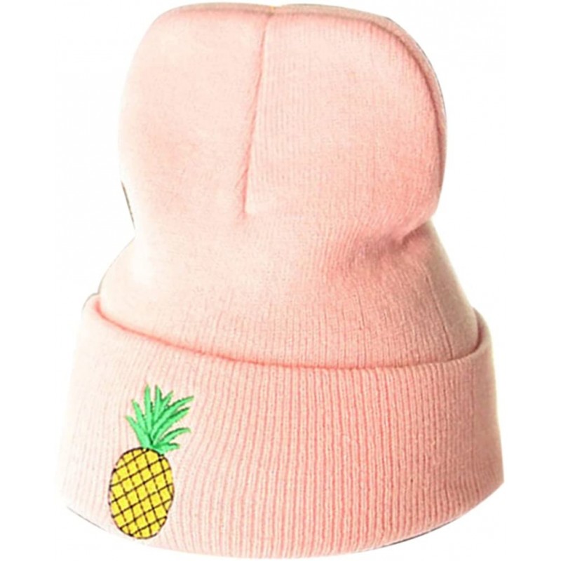 Skullies & Beanies Men's Winter ski Cap Knitting Skull hat - Pineapple Pink - CB187T7WORE $15.88