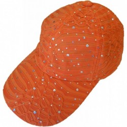 Baseball Caps Sparkle Baseball Cap [Style 630] - Orange - C211CYPYM23 $16.93