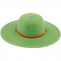Sun Hats Women's Wide Brim Braided Sun Hat with Wind Lanyard Rated UPF 50+ Sun Protection-FL2403 - Lime Green - C7183RNOG5Q $...