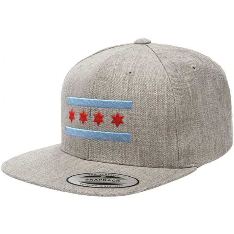 Baseball Caps Illinois Premium Classic Snapback Yupoong Flexfit 6089 - Heather Grey - CC1808XDRN7 $42.11