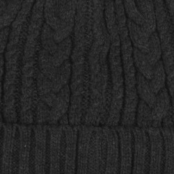 Skullies & Beanies Daily Knit Visor Brim Beanie Hat Fleece Lined Skull Ski Cap - Black-ck - CG186SDI087 $27.00