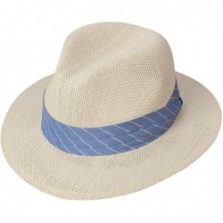 Fedoras Miracle Safari Hat - Natural With Blue Stripes - C3199LUAKM2 $67.08