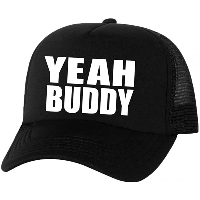 Baseball Caps Yeah Buddy Truckers Mesh Snapback hat - Black - CL11N97N9EH $26.15