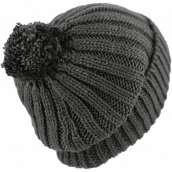 Skullies & Beanies Women Winter Oversized Chunky Thick Stretchy Knitted Pom Pom Beanie Fleece Lined Beanie Hat - CW18WHL2DDC ...
