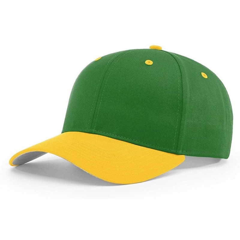 Baseball Caps 212 PRO Twill Snapback Flex Baseball HAT Blank FIT Cap - Kelly/Gold - CY186ZATMHN $17.91