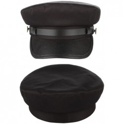 Berets Unisex Classic British Flat Top Fisherman Hat Cotton Breton Fiddler Hat - Black - CS18HEKLTR7 $14.22