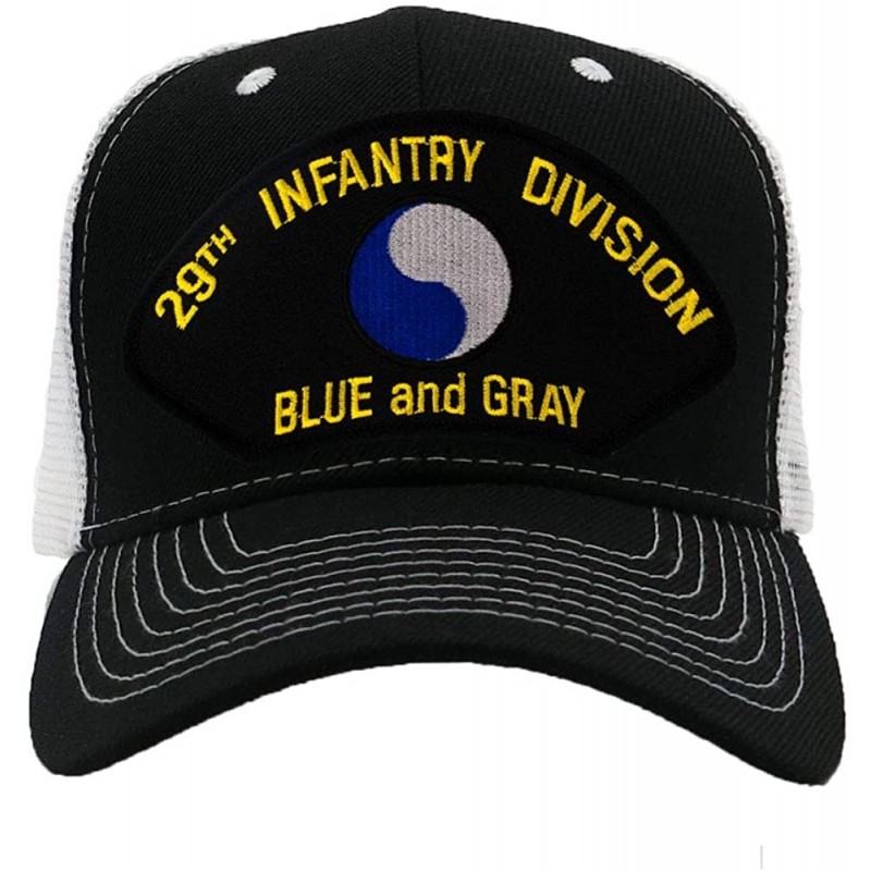 Baseball Caps 29th Infantry Division - Blue & Gray Hat/Ballcap Adjustable One Size Fits Most - Mesh-back Black & White - CQ18...