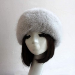 Skullies & Beanies Women's Faux Fur Headband Soft Winter Cossack Russion Style Hat Cap - Light Grey - CP18L8GWSZ8 $24.58
