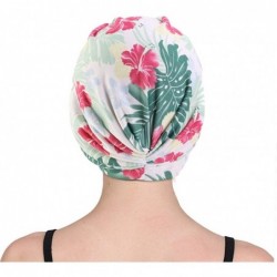 Skullies & Beanies Women's Turban Cotton Double Layer Satin Liner Chemo Cap Flower Print Beanie Head wrap Cap Sleep Bonnet - ...