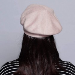 Berets Classic Winter Cashmere French Knitting - Pink - C318X295QED $31.12