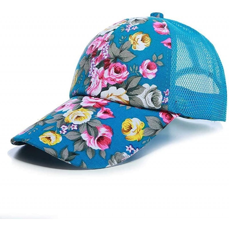 Baseball Caps Unisex Casual Floral Headwear Stretchy Soft Hats Comfort Baseball Cap Baseball Caps - Blue - CA18QOHGEZ9 $35.12