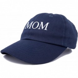 Baseball Caps Embroidered Mom and Dad Hat Washed Cotton Baseball Cap - Mom - Navy Blue - CR18Q7GTOUG $15.10