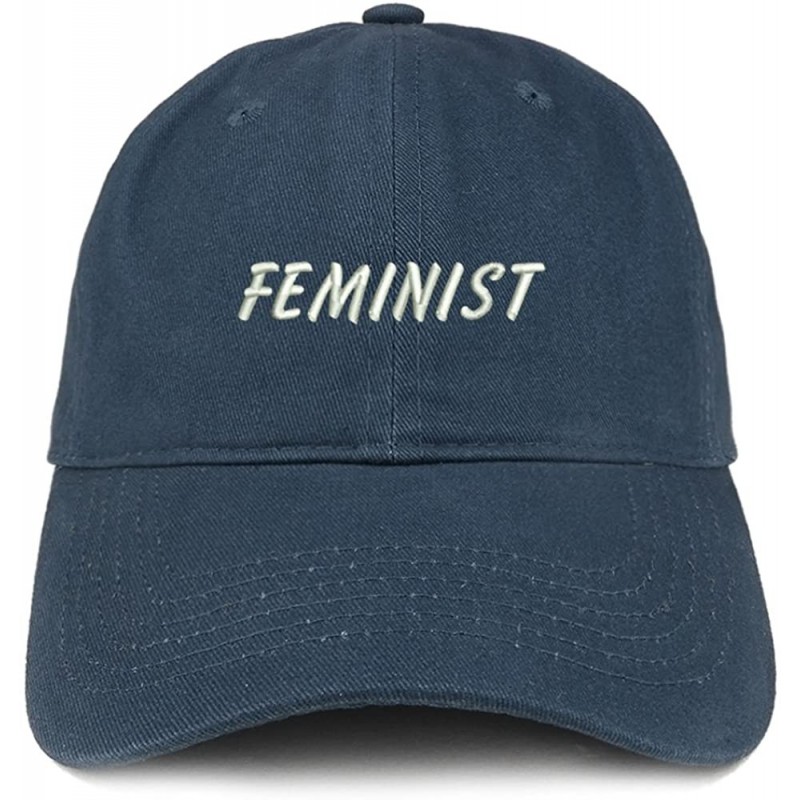 Baseball Caps Feminist Embroidered Brushed Cotton Adjustable Cap - Navy - CY12NDAORFM $33.06
