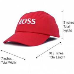 Baseball Caps BOSS Baseball Cap Dad Hat Mens Womens Adjustable - Red - CL18M9L25H6 $23.44