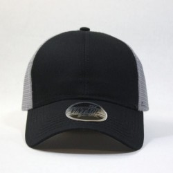 Baseball Caps Plain Cotton Twill Mesh Adjustable Snapback Low Profile Baseball Cap - Black/Gray - CJ124M4B96F $22.70