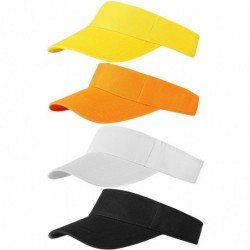 Visors 4 Pack Sun Sports Visor Hats Adjustable Hat Summer Cotton Cap - Style 3 - CE18TTCQ35M $20.78