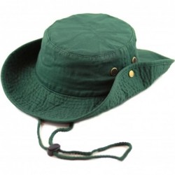 Sun Hats 100% Cotton Stone-Washed Safari Wide Brim Foldable Double-Sided Sun Boonie Bucket Hat - Darkgreen - CT12O6PVTNZ $23.83