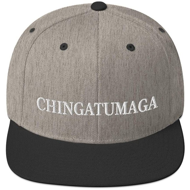 Baseball Caps CHINGATUMAGA Hat (Embroidered Wool Blend Snapback Hat) Chinga Tu MAGA Parody - Heather/Black - C618ZC97LR5 $48.73