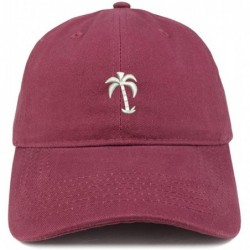 Baseball Caps Palm Tree Embroidered Soft Low Profile Adjustable Cotton Cap - Maroon - CC185HMQ85R $36.71