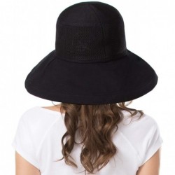 Sun Hats Women Wide Brim Sun Hats Foldable UPF 50+ Sun Protective Bucket Hat - Reticulated-black - CZ18SWCYC3X $30.56