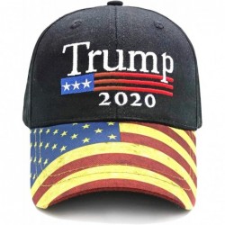 Baseball Caps Baseball Cap Low Profile American USA Flag Hat Adjustable Camo Mesh Unisex Caps - Trump Black - C318SGIUCMS $22.50