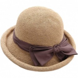 Bucket Hats Womens UPF50 Foldable Summer Sun Beach Straw Hats Accessories Wide Brim - 89032_beige - CA17YZ5Y383 $37.44