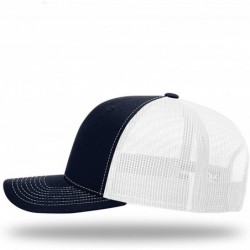 Baseball Caps KAG Leather Patch Back Mesh Hat - Navy Front / White Mesh - CT18XDRE0ZU $44.64