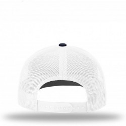 Baseball Caps KAG Leather Patch Back Mesh Hat - Navy Front / White Mesh - CT18XDRE0ZU $44.64