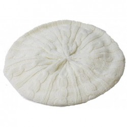 Berets Cable Fashion Knit Beret (2 Pack) - off white - CJ11BXWHE9V $23.20