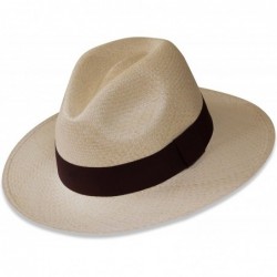 Fedoras Tumia - Fedora Panama Hat - White or Natural - Non-Rollable Version. - Natural- Brown Band - C212IPNSDIL $103.03