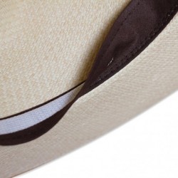 Fedoras Tumia - Fedora Panama Hat - White or Natural - Non-Rollable Version. - Natural- Brown Band - C212IPNSDIL $91.05