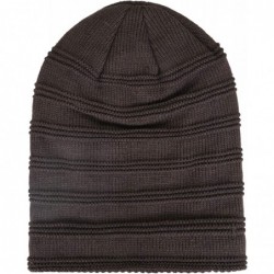 Skullies & Beanies Winter Beanie Hat for Men and Women Warm Knit Hats Slouchy Thick Skull Cap - Stripe-dark Gray - CY18L0YHQU...