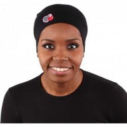 Skullies & Beanies Womens Soft Sleep Cap Comfy Cancer Hat with Hearts Applique - Black - CD17XMIY9A8 $38.61