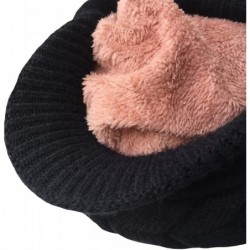 Skullies & Beanies Winter Scarf Hat Visor Caps Infinity Scarves Knit Warm Snow Hats Women - Hat+scarf+gloves (Black) - CR189M...