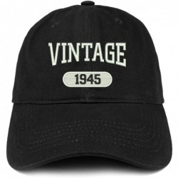 Baseball Caps Vintage 1945 Embroidered 75th Birthday Relaxed Fitting Cotton Cap - Black - CY180ZG6KTZ $40.35