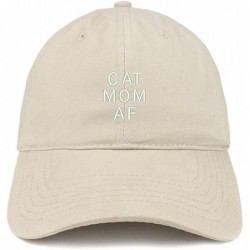 Baseball Caps Cat Mom AF Embroidered Soft Cotton Dad Hat - Stone - CL18G2C0INO $34.47