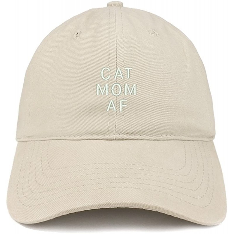 Baseball Caps Cat Mom AF Embroidered Soft Cotton Dad Hat - Stone - CL18G2C0INO $24.95