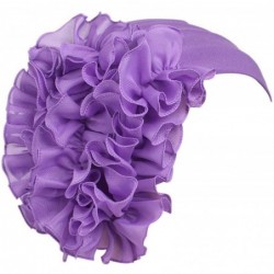 Baseball Caps Womens Wrap Cap Flower Chemo Hat Beanie Scarf Turban Headband - Purple - CV18INU6894 $18.09