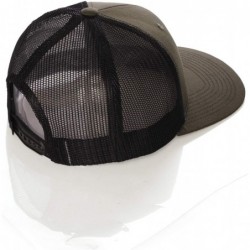 Baseball Caps Structured Trucker Mesh Hat Custom Colors Letter A Initial Baseball Mid Profile - Olive Black White Black - CA1...