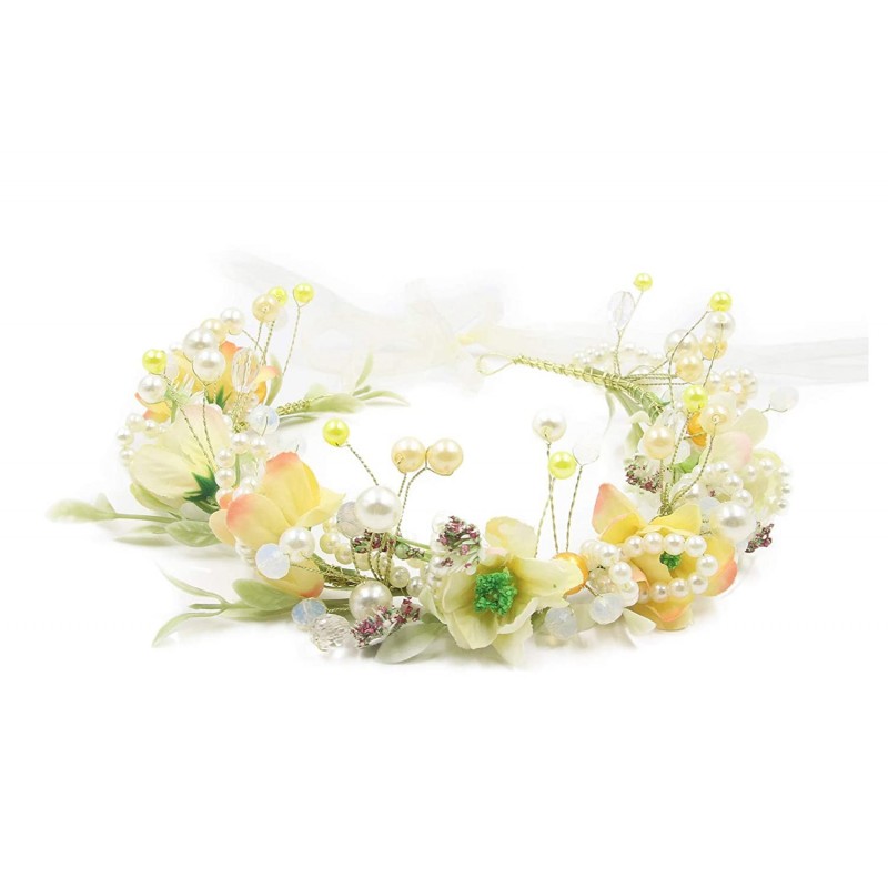Headbands Flower Garland Crown Wreath Boho Floral Headband Halo Headpiece with Adjustable Ribbon for Wedding Party (5) - 5 - ...