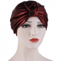 Skullies & Beanies Womens Muslim Floral Elastic Scarf Hat Stretch Turban Head Scarves Headwear Cancer Chemo - red-1 - CE18UCA...