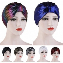 Skullies & Beanies Womens Muslim Floral Elastic Scarf Hat Stretch Turban Head Scarves Headwear Cancer Chemo - red-1 - CE18UCA...