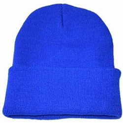 Skullies & Beanies Unisex Slouchy Knitting Beanie Hip Hop Cap Warm Winter Ski Hat - Blue - CK18HYZLSYL $22.06