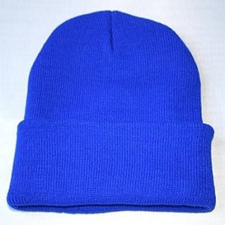 Skullies & Beanies Unisex Slouchy Knitting Beanie Hip Hop Cap Warm Winter Ski Hat - Blue - CK18HYZLSYL $18.10