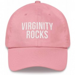Baseball Caps Virginity Rocks Dad hat - Pink - CE18WRREW2C $44.76