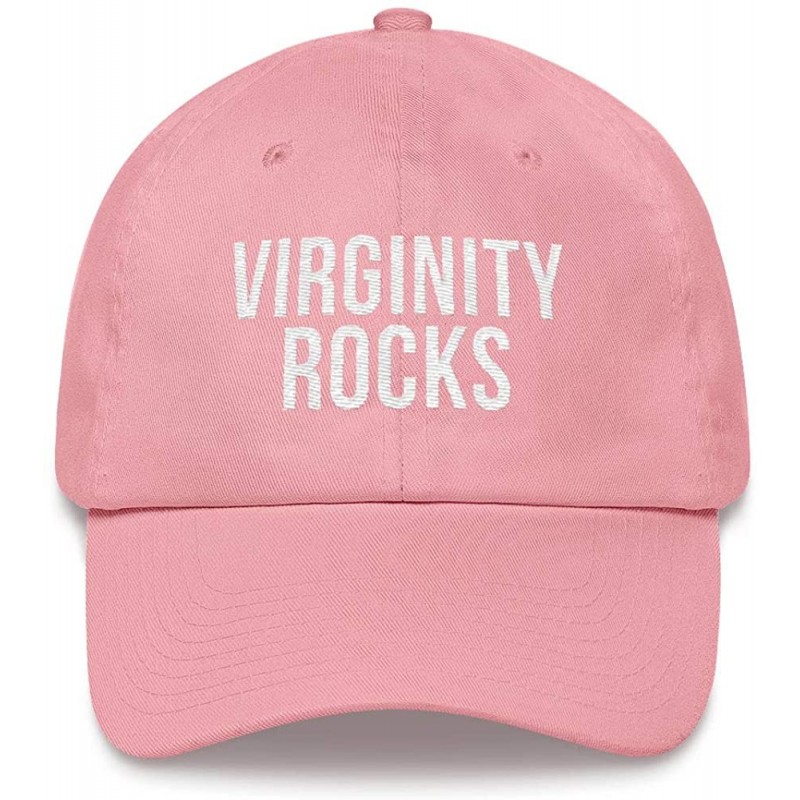 Baseball Caps Virginity Rocks Dad hat - Pink - CE18WRREW2C $36.79