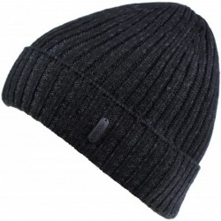 Skullies & Beanies Classic Men's Warm Winter Hats Thick Knit Cuff Beanie Cap with Lining - Black - CN12MRGYO67 $16.38